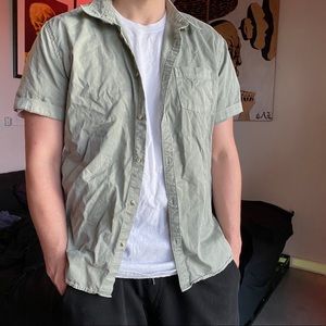 Urban Outfitters short sleeve sage button down